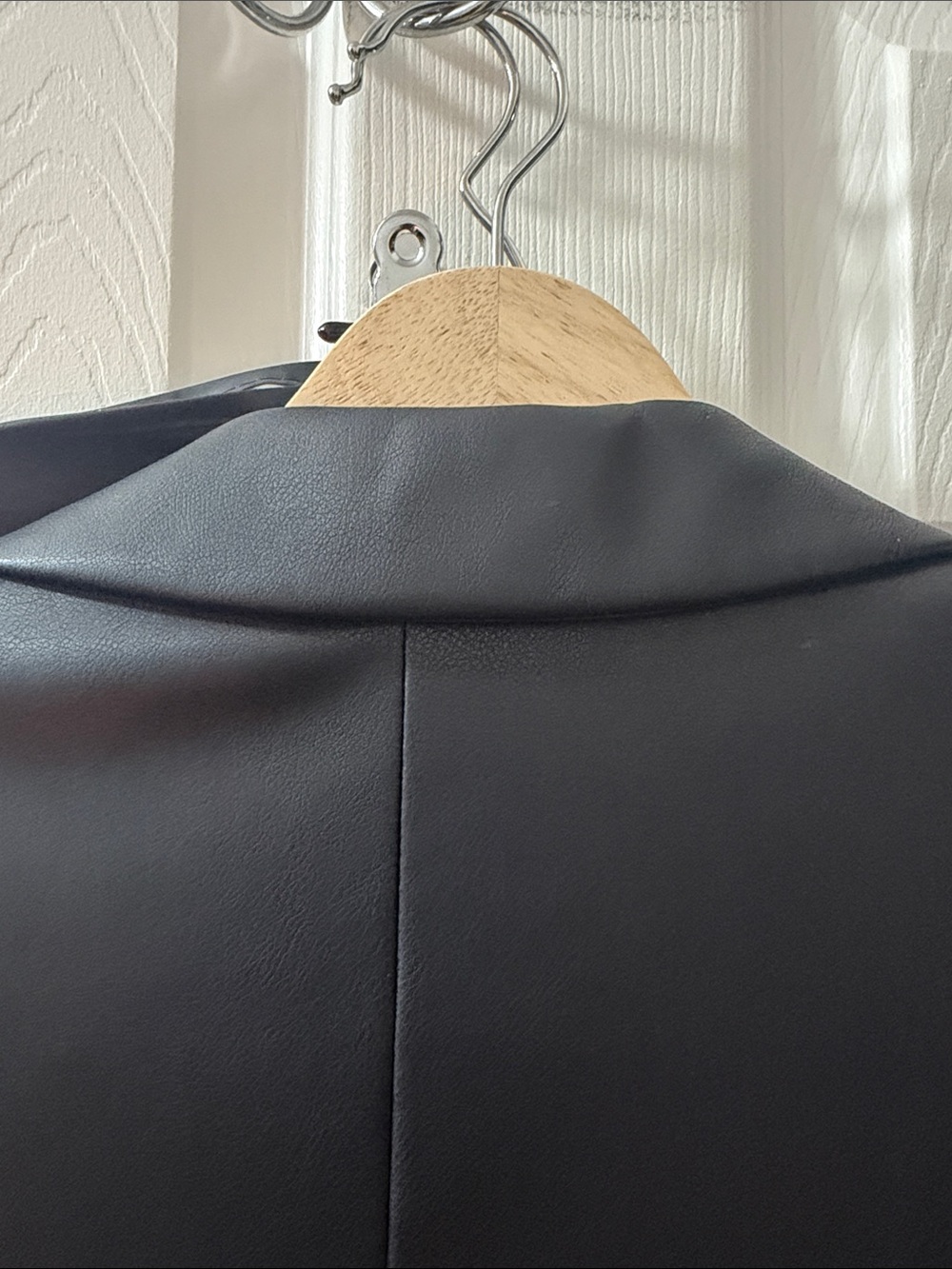Express Black Faux Leather Blazer Jacket - Picture 8 of 10